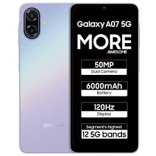 Samsung Galaxy A07 5G (Light Violet, 128 GB) (6 GB RAM)
