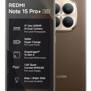 REDMI Note 15 Pro + 5G (Coffee Mocha, 256 GB) (8 GB RAM)
