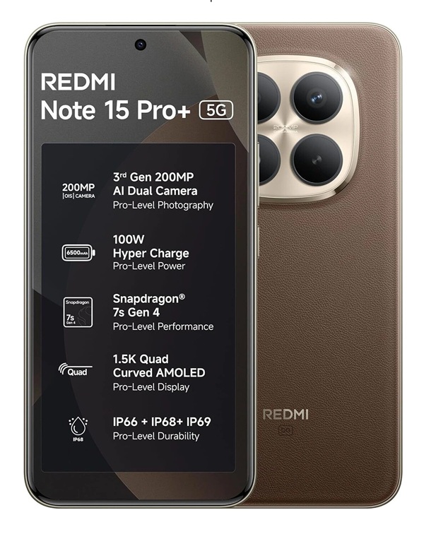 REDMI Note 15 Pro + 5G (Coffee Mocha, 256 GB) (8 GB RAM)